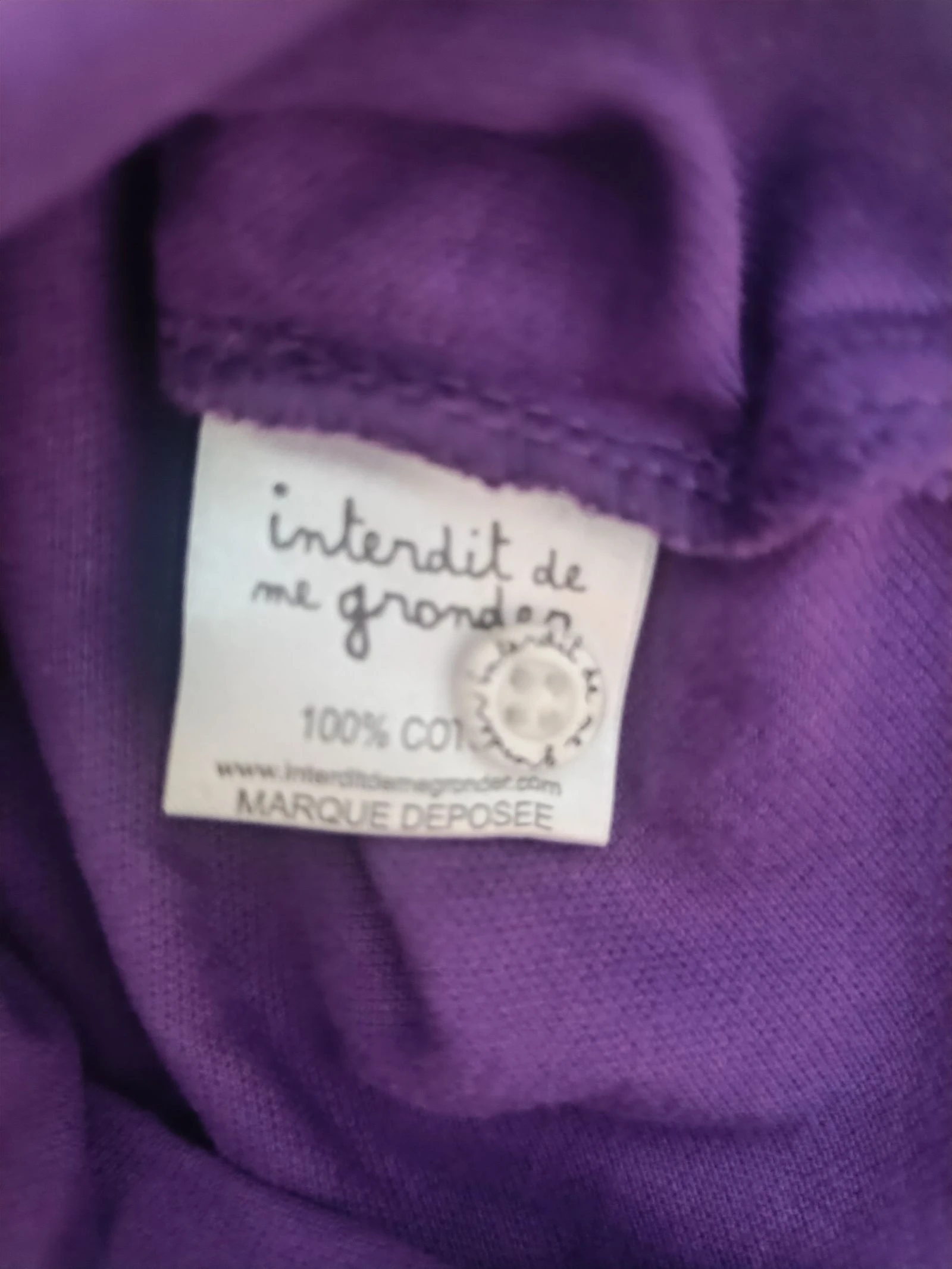 💜 PURPLE COTTON BABY POLO - INTERDIT DE ME GRONDER (6 MONTHS) 💜 – photo 4